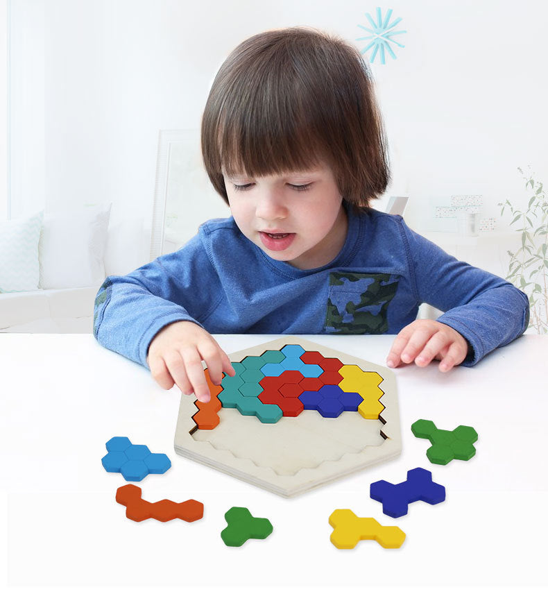 3D Hexagonal Wooden Puzzles Educational Toys