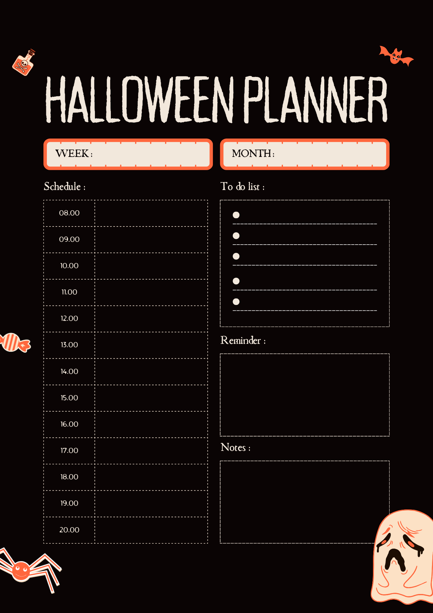 Halloween Planner