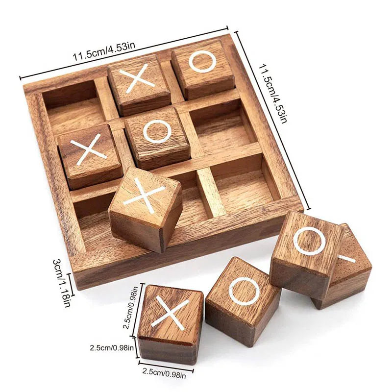 Wooden Tic Tac Toe Board Game XO Chess