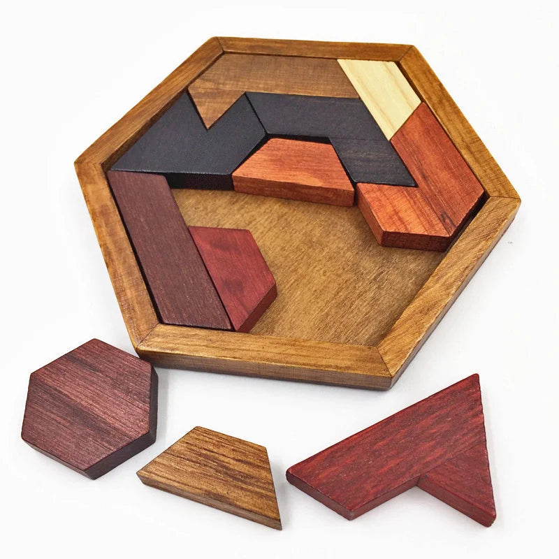 3D Hexagonal Wooden Puzzles Educational Toys