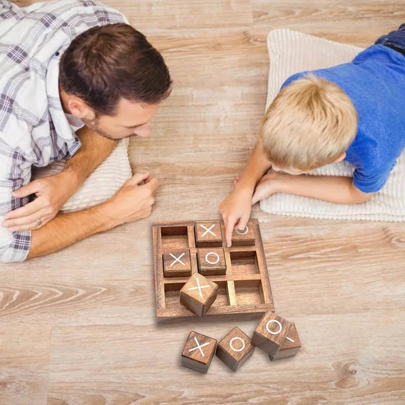 Wooden Tic Tac Toe Board Game XO Chess