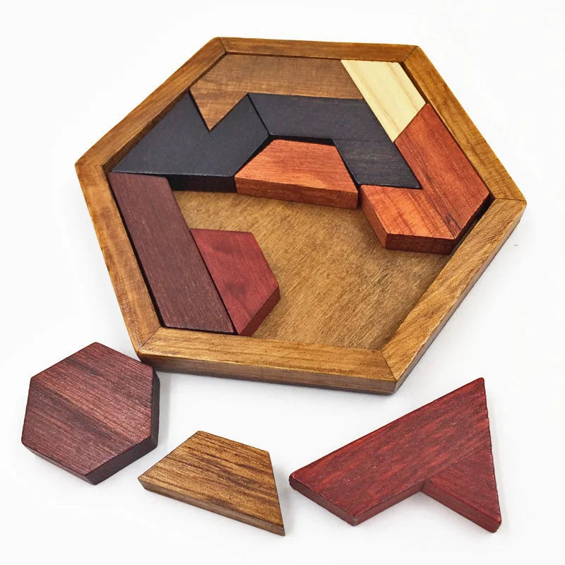 3D Hexagonal Wooden Puzzles Educational Toys
