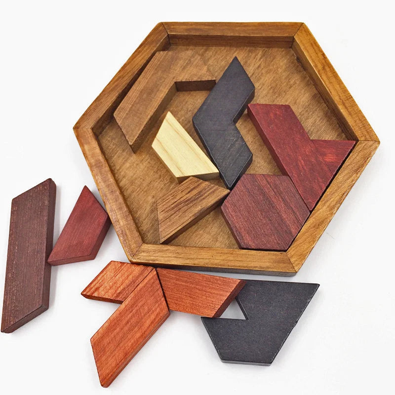3D Hexagonal Wooden Puzzles Educational Toys