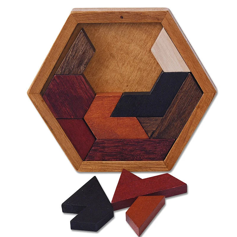 3D Hexagonal Wooden Puzzles Educational Toys