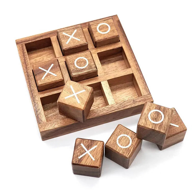 Wooden Tic Tac Toe Board Game XO Chess