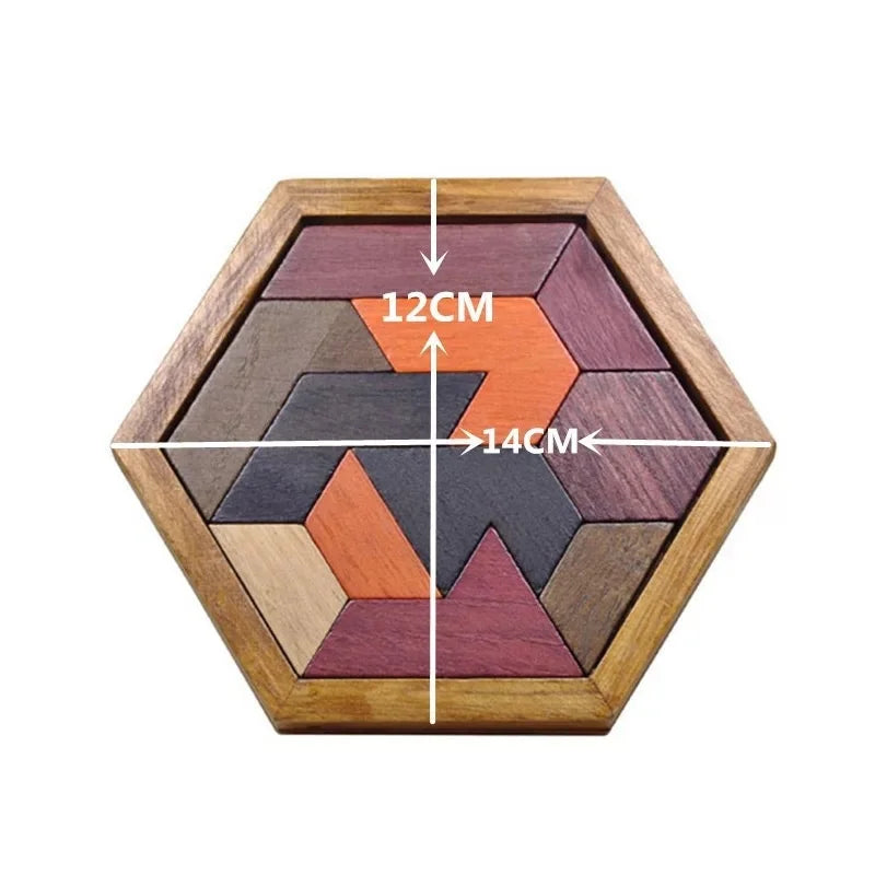 3D Hexagonal Wooden Puzzles Educational Toys