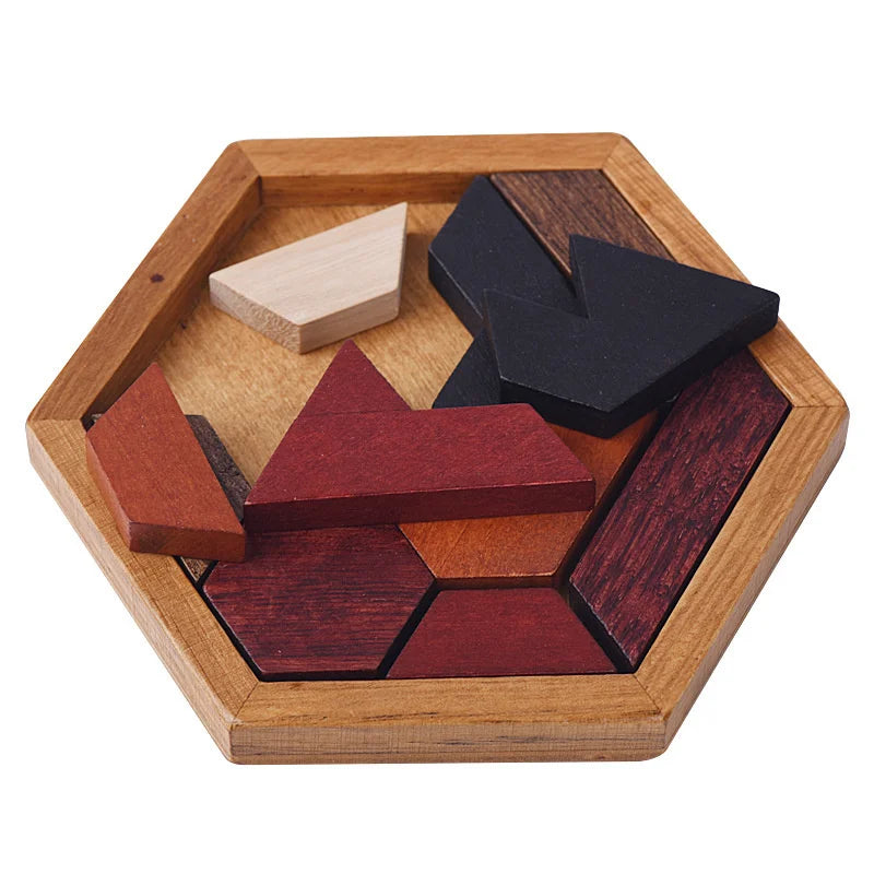 3D Hexagonal Wooden Puzzles Educational Toys