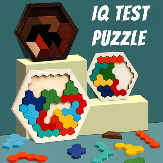 3D Hexagonal Wooden Puzzles Educational Toys