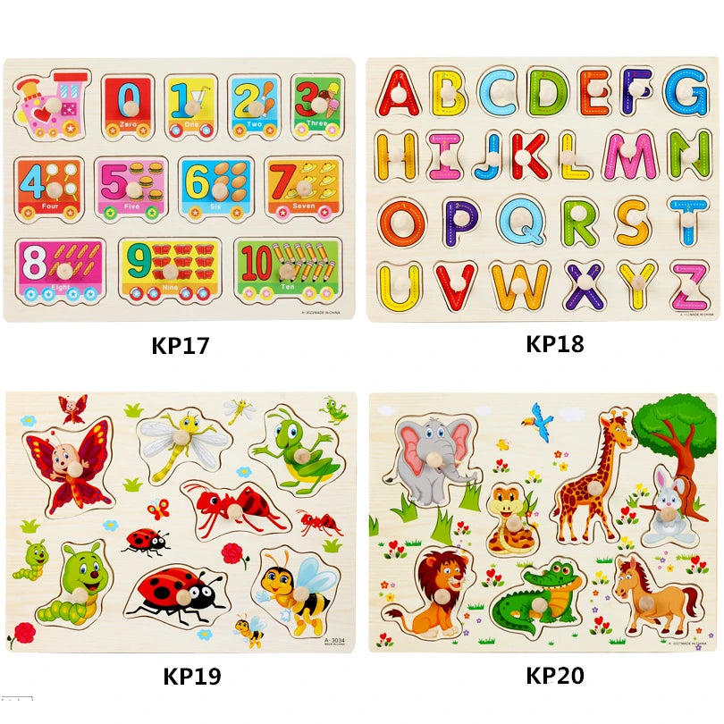 30cm Baby Toys Montessori Wooden Puzzle