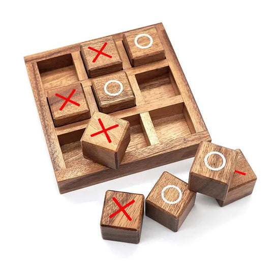 Wooden Tic Tac Toe Board Game XO Chess