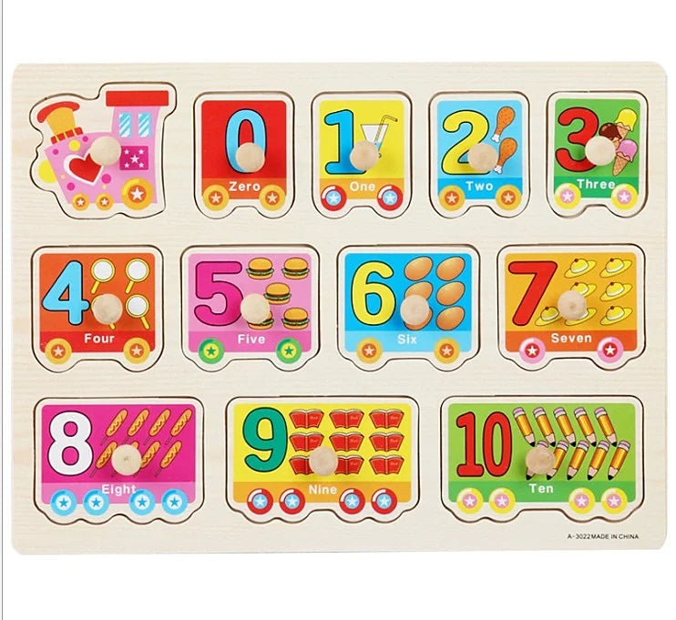 30cm Baby Toys Montessori Wooden Puzzle