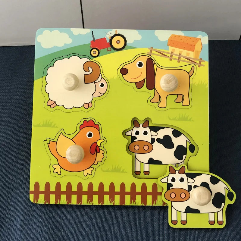 Baby Toys Montessori Wooden Puzzles Children