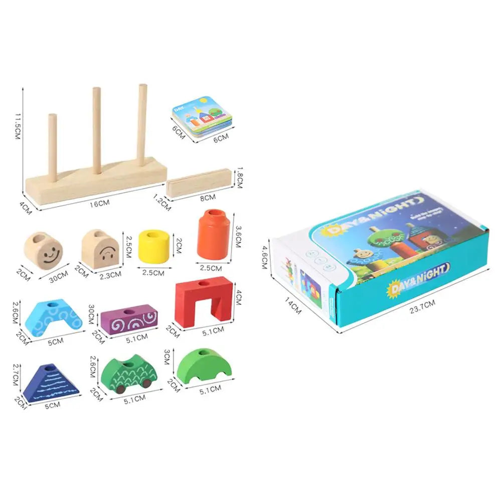 Wooden Blocks Stacked Shape Matching Game