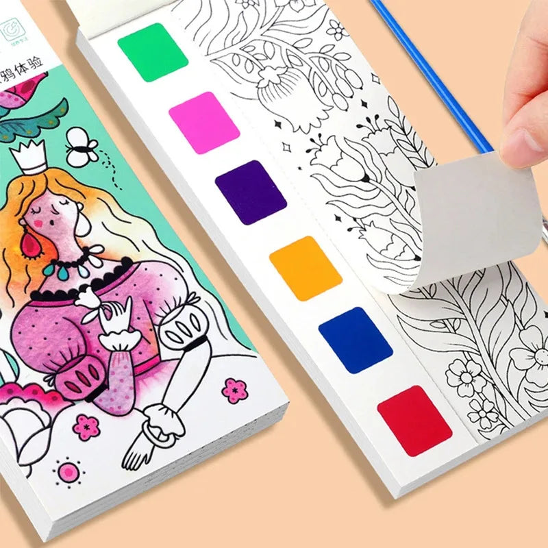 12PCS Kids' Magic Water Painting Book Set