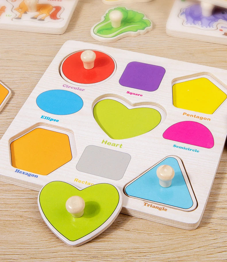 Wooden Puzzle Montessori Toys for Kids Cartoon