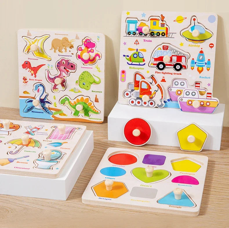 Wooden Puzzle Montessori Toys for Kids Cartoon