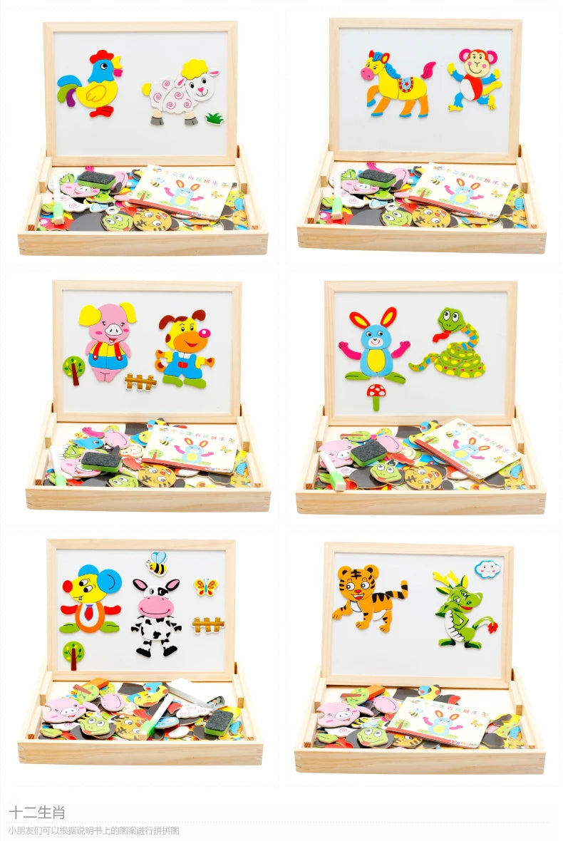 Wooden Multifunction Children Animal Puzzle