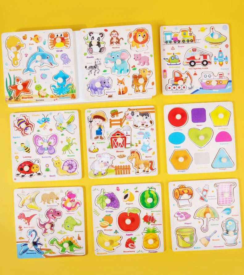 Montessori Baby Toys Wooden 3d Puzzle Cartoon