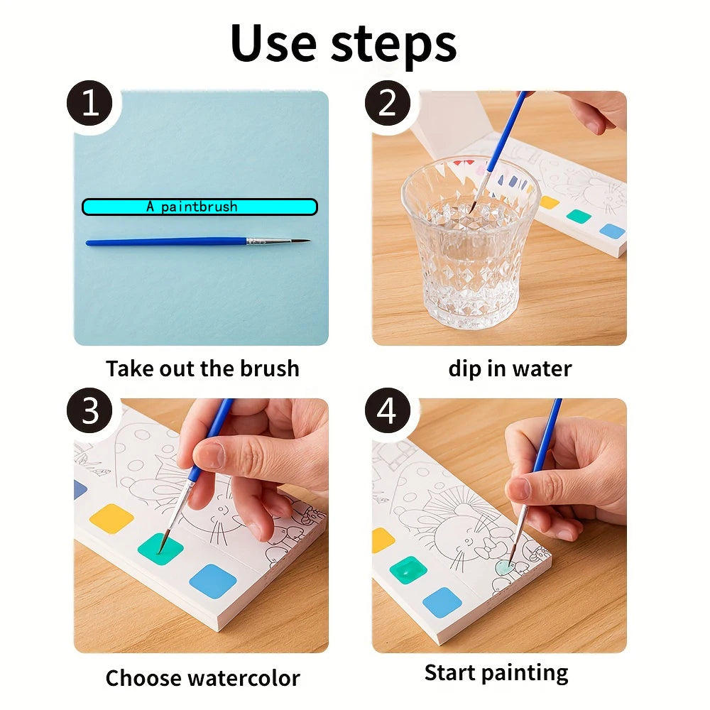 12 pages Children's Watercolor Coloring Book