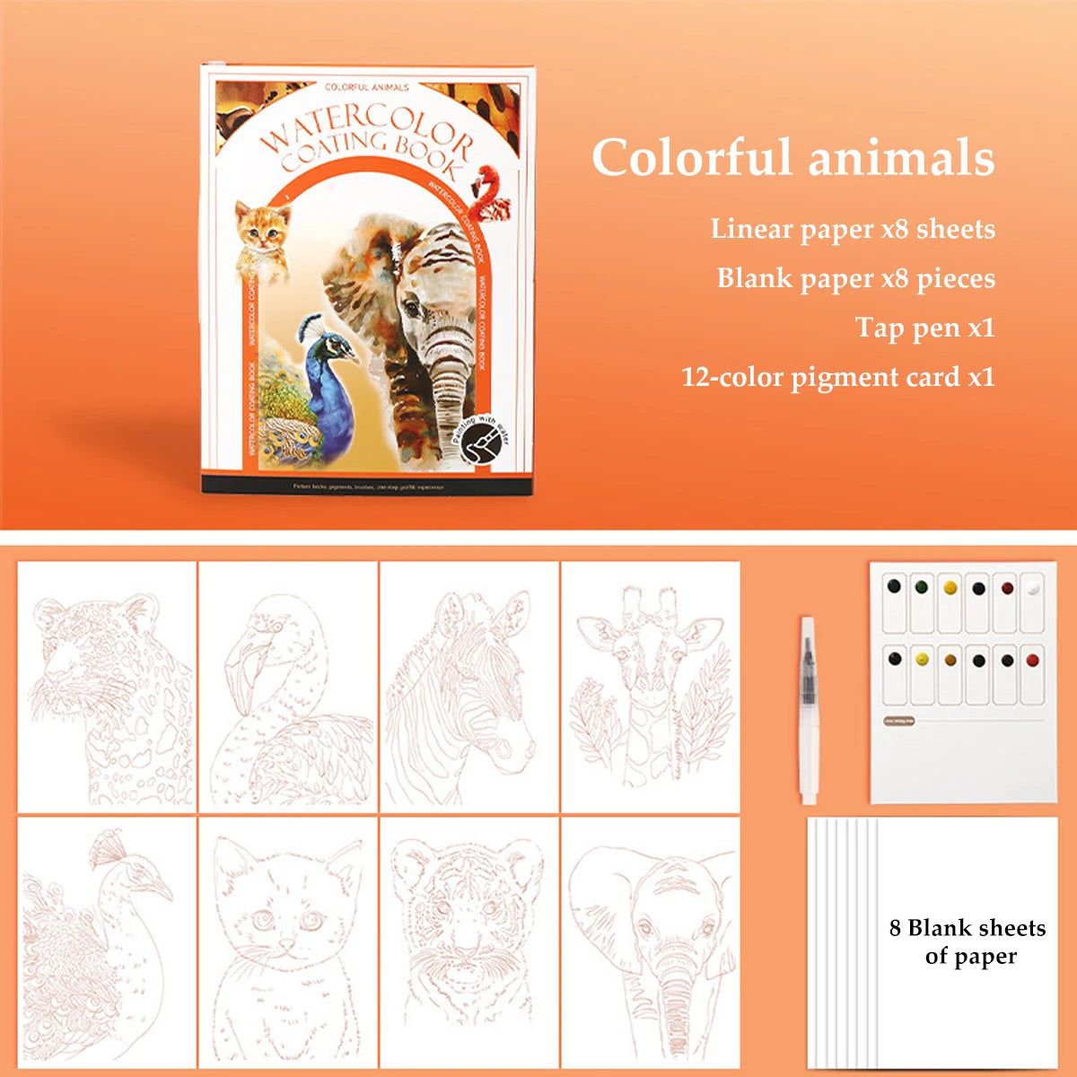 Kids Watercolor Coloring Book Educational Art