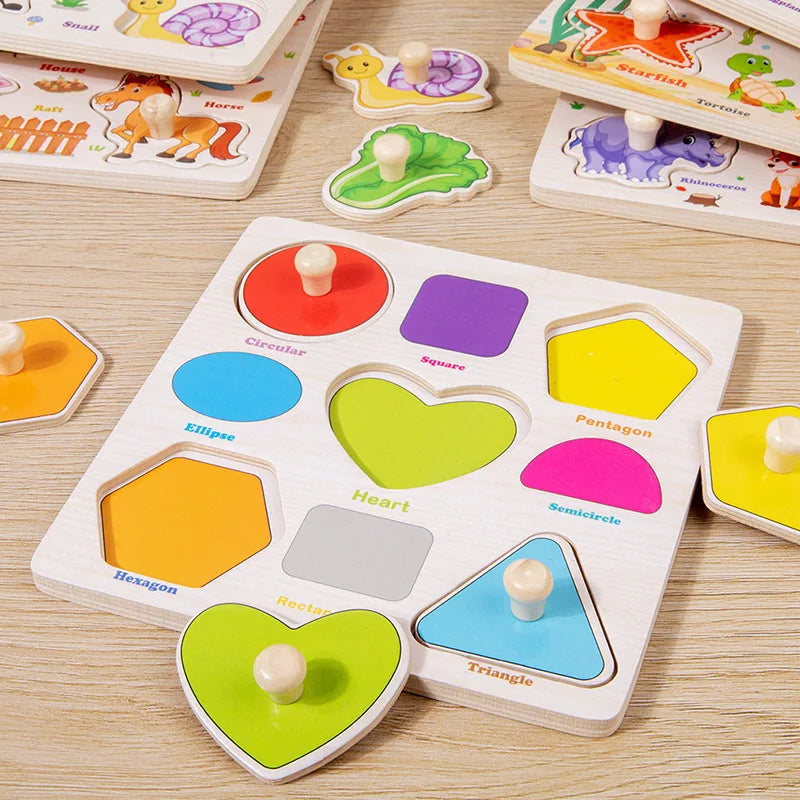 Wooden Puzzle Montessori Toys for Kids Cartoon