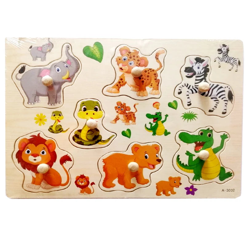 30cm Baby Toys Montessori Wooden Puzzle