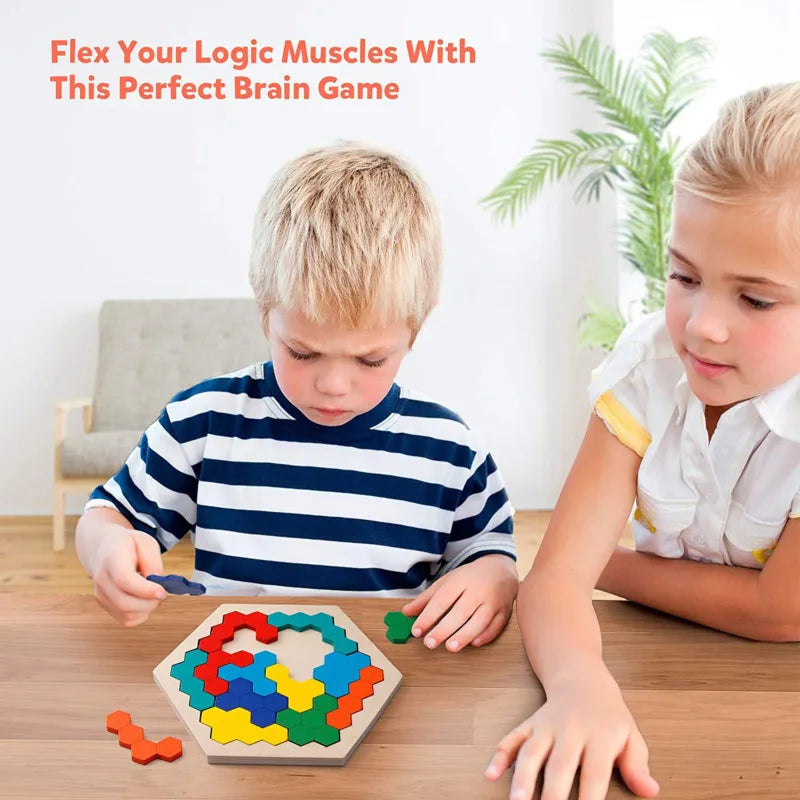 3D Hexagonal Wooden Puzzles Educational Toys