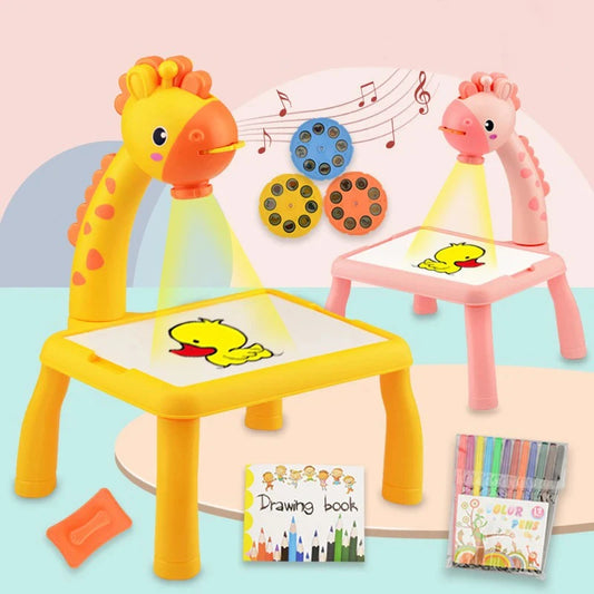 Children LED Projector Art Painting Table Toys