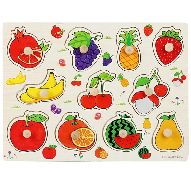 30cm Baby Toys Montessori Wooden Puzzle