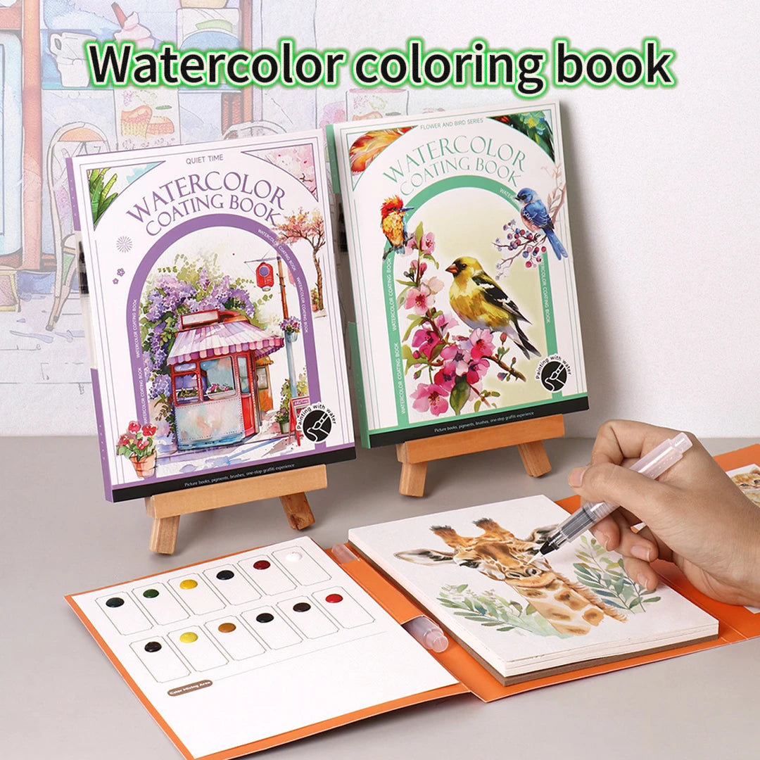 Kids Watercolor Coloring Book Educational Art