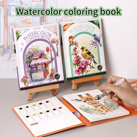 Kids Watercolor Coloring Book Educational Art