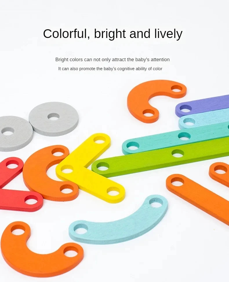 Children Wooden Geoboard Toys Nail Board