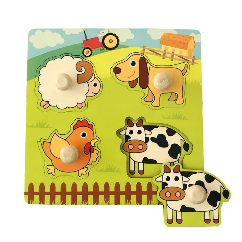 Baby Toys Montessori Wooden Puzzles Children