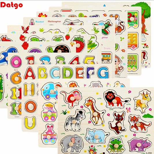 30cm Baby Toys Montessori Wooden Puzzle
