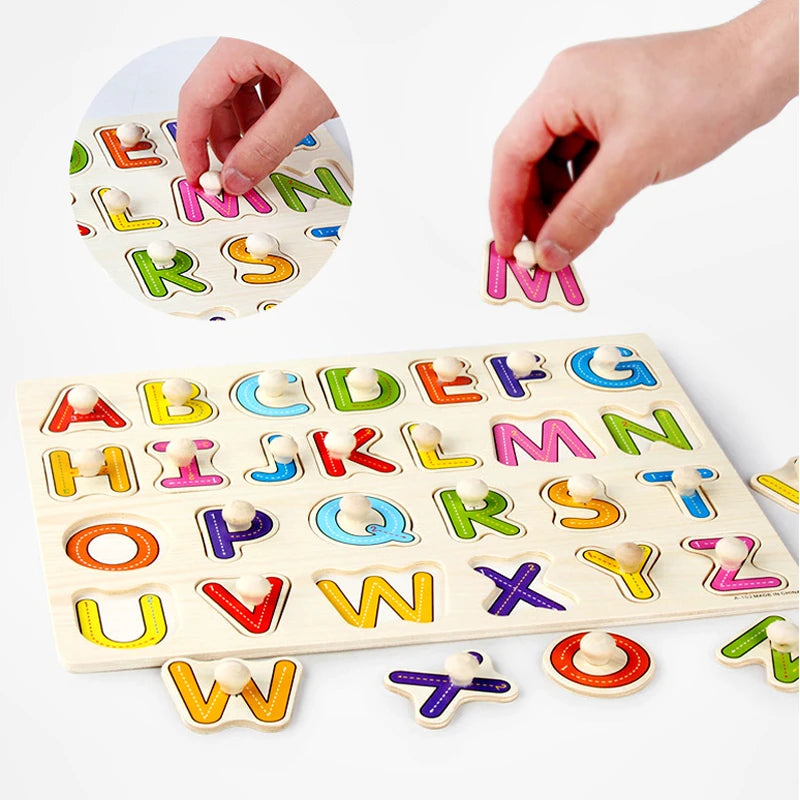 30cm Baby Toys Montessori Wooden Puzzle