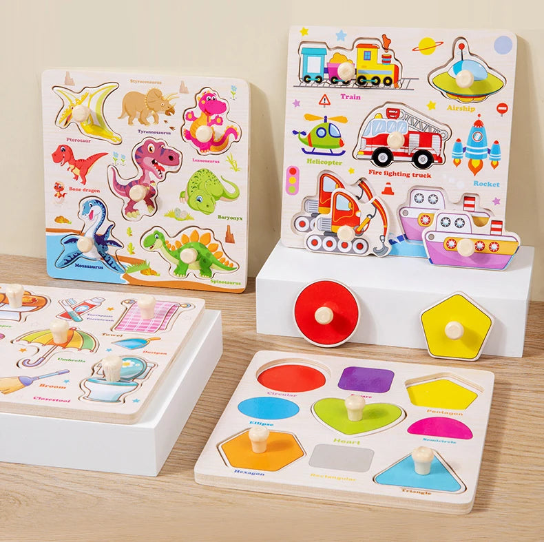 Montessori Baby Toys Wooden 3d Puzzle Cartoon