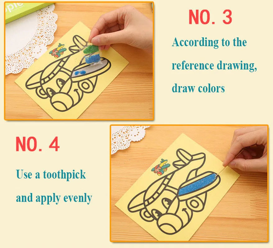 10Pcs Children Drawing Toys  Sand Painting
