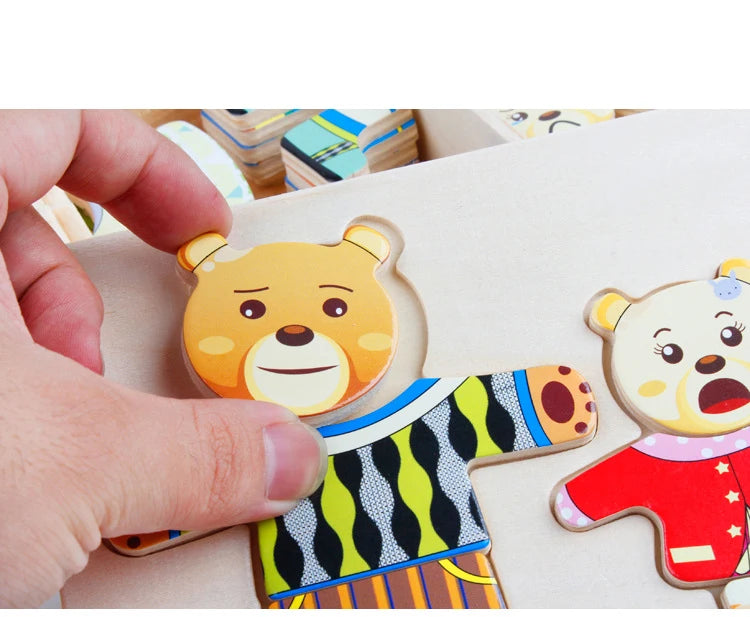 Montessori Little Bear Change Clothes Kids Early