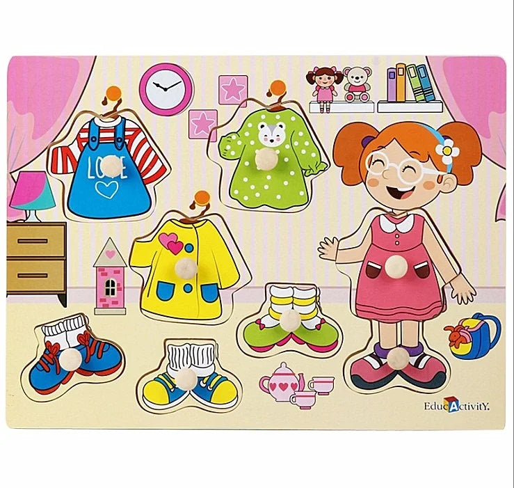 30cm Baby Toys Montessori Wooden Puzzle