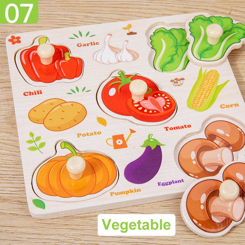 Wooden Puzzle Montessori Toys for Kids Cartoon