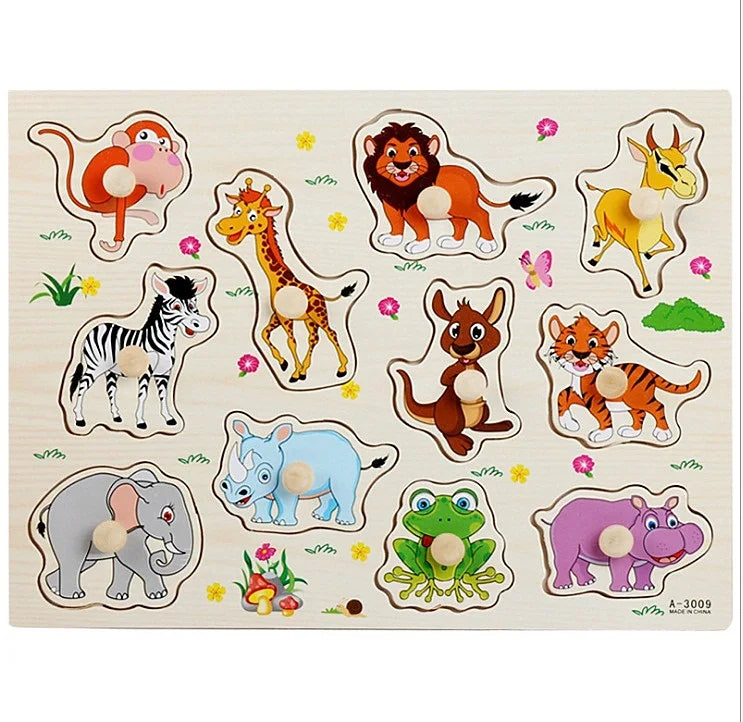 30cm Baby Toys Montessori Wooden Puzzle