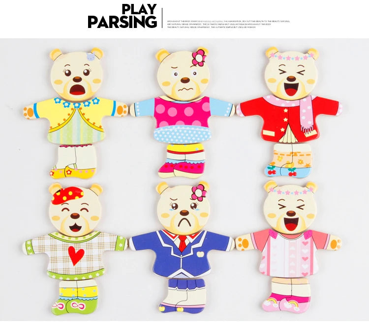 Montessori Little Bear Change Clothes Kids Early