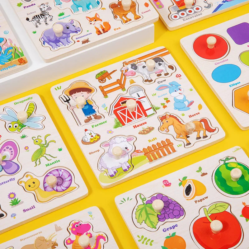 Wooden Puzzle Montessori Toys for Kids Cartoon