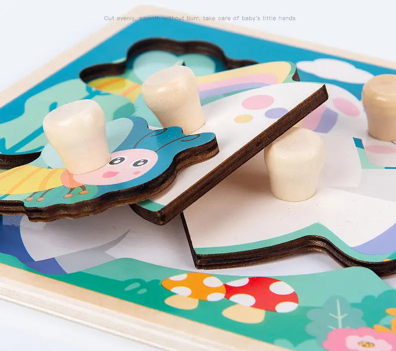 Baby Toys Montessori Wooden Puzzles Children