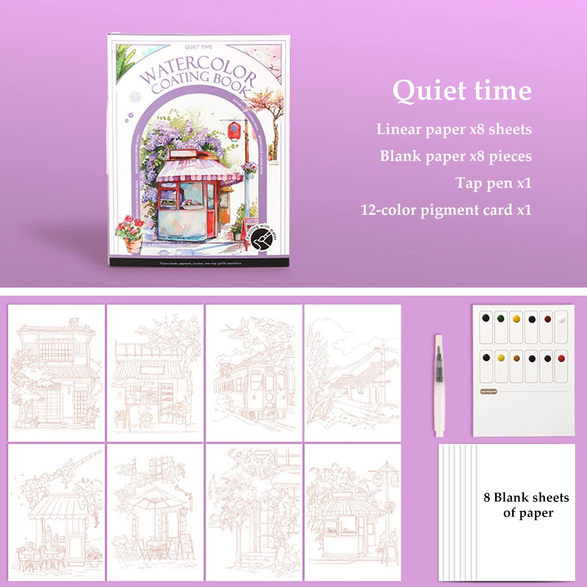 Kids Watercolor Coloring Book Educational Art