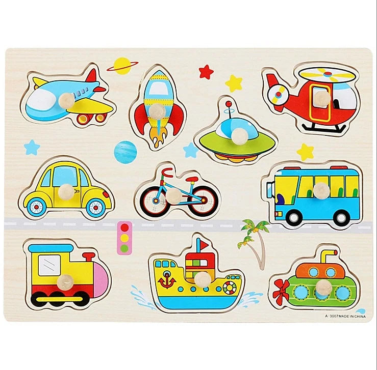 30cm Baby Toys Montessori Wooden Puzzle