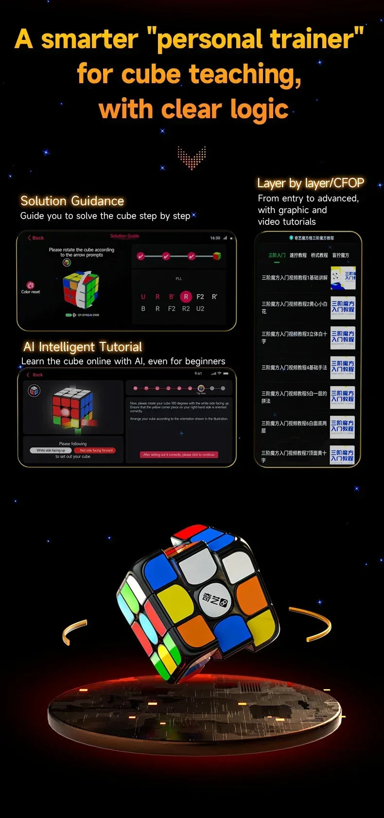 Qiyi Smart Cube 3x3 AI Magnetic Magic Cube