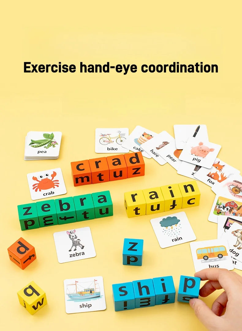 Children's English Card Montessori Wooden