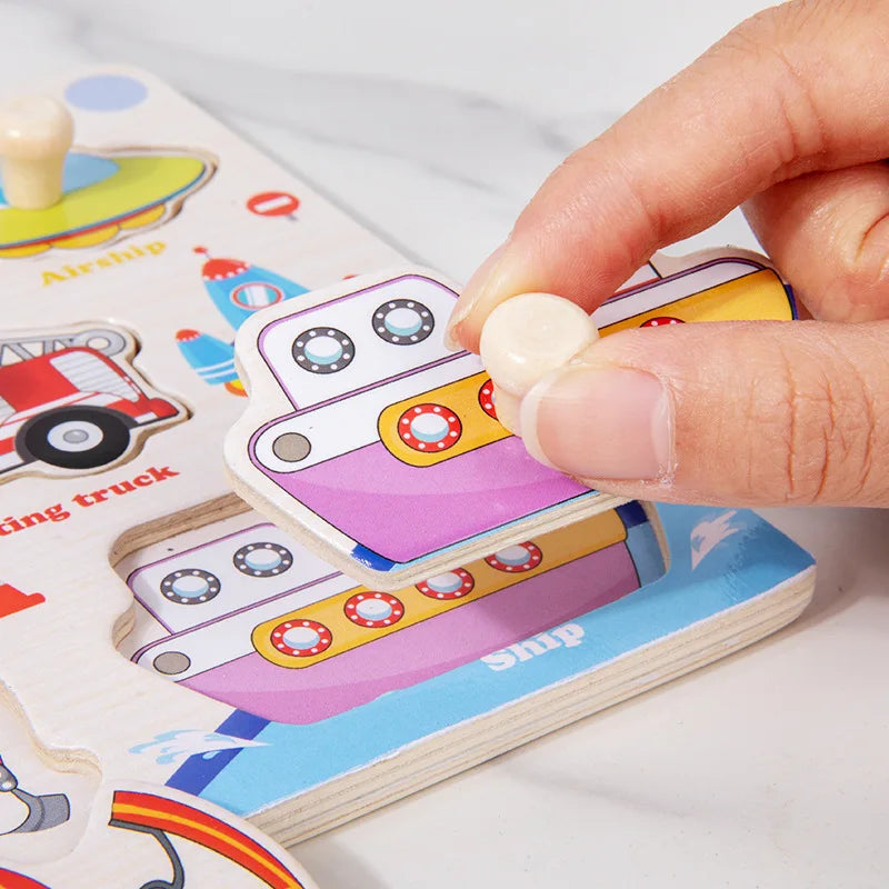 Montessori Baby Toys Wooden 3d Puzzle Cartoon