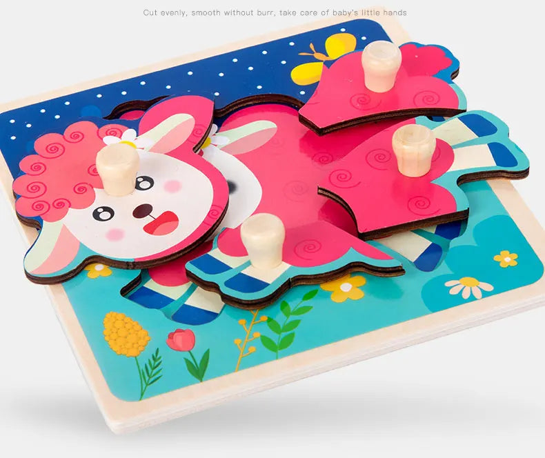 Baby Toys Montessori Wooden Puzzles Children
